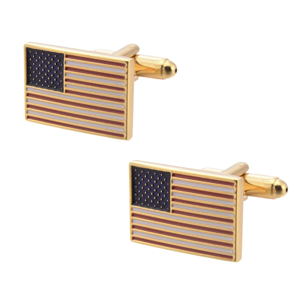 Hot Sale Square USA Countri Flag Cufflink Shirt