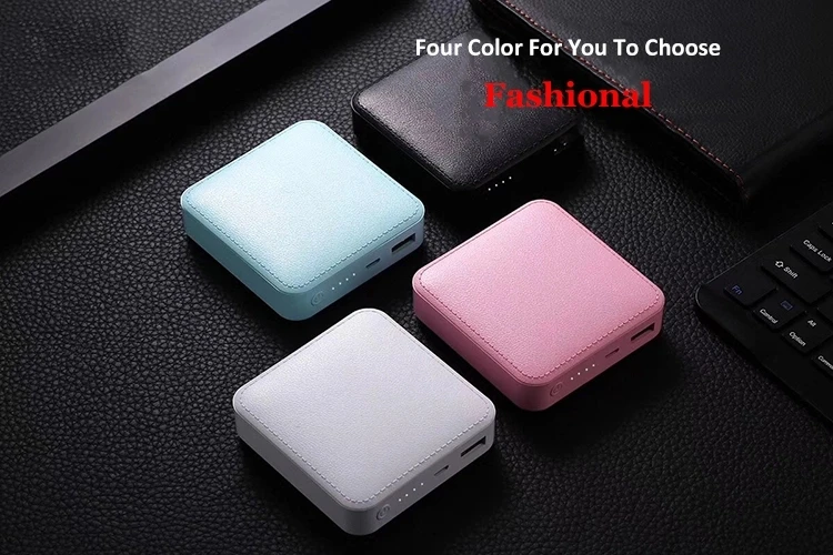 
Factory Square Leather Portable Mini Power Bank 10000mah for Iphone 7 8 X XS 