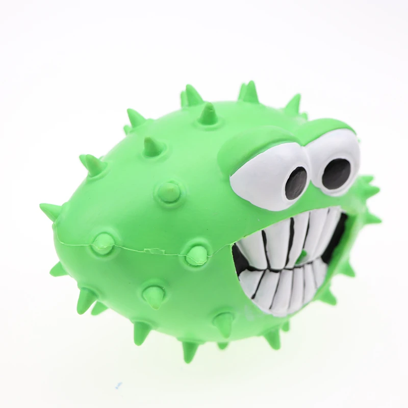 Dog Squeaky Toys  Laugh Squeak Dog Thorn Toy Ball Custom Pet Dog Chew Toy