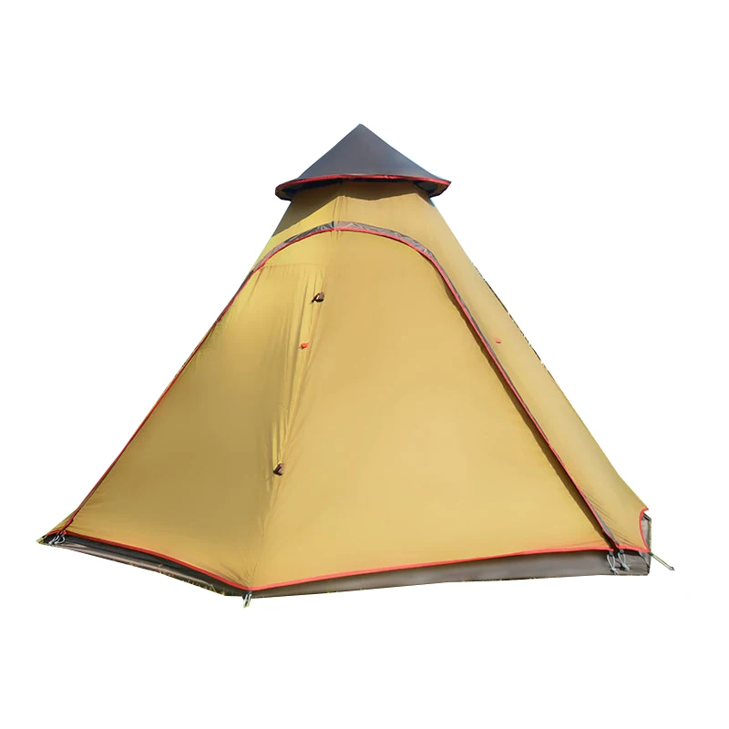 Высококачественная ультраяркая семейная палатка на 3-5 человек, двухслойная, индийская, Монгольская, шестиугольная, для кемпинга