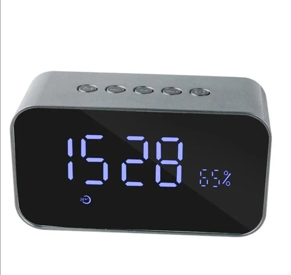 
Wholesale speaker Surround Sound Wireless Speaker Subwoofers FM Amplifier Radio Portable Alarm Clock Multifunction With LED Time 