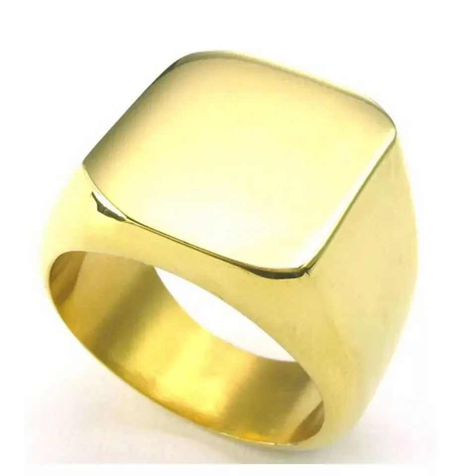 Blank Surface Fine High Polishing Square Ring Stainless Steel Simple for Men and Women Environmentally Friendly CLASSIC 50pcs