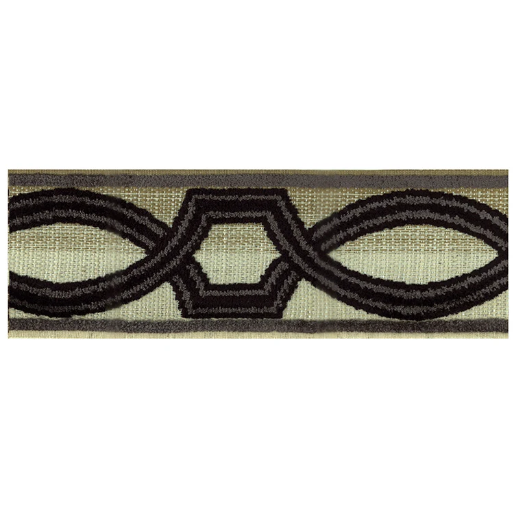 
Polyester Viscose Brocade Jacquard Velvet Brocade Ribbon Fringe Trim For Curtain 