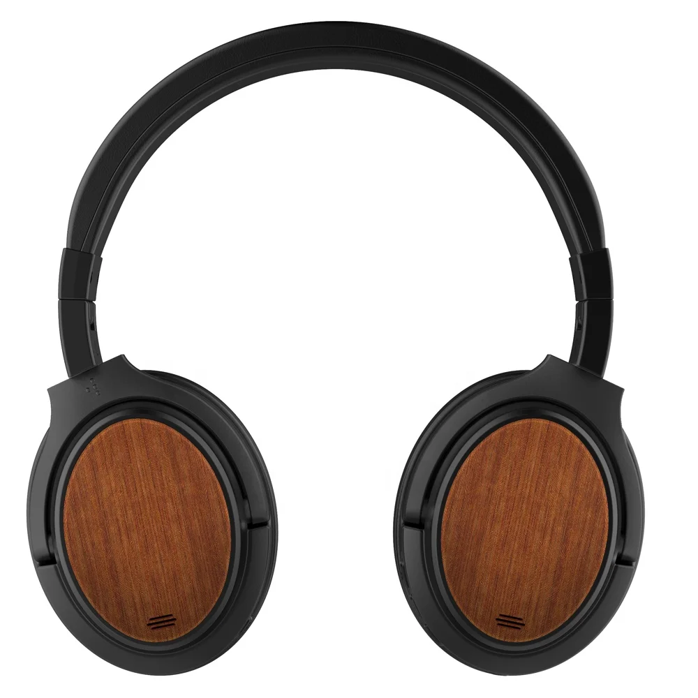 Лучшие продажи хорошее качество звука древесина OEM наушники шумоподавления беспроводной