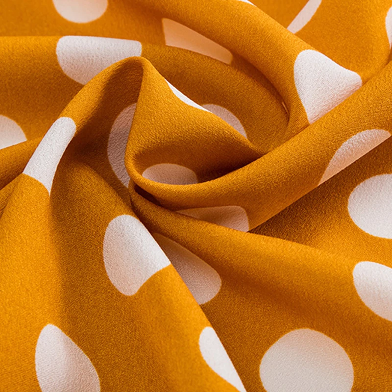
Textile hot sale woven polyester luster polka dot chiffon fabric for cloth 