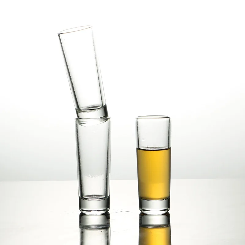 Customized logo promotional gifts perfect fit pub cheer heavy base fit drinking mini 2oz 66ml glass liquor bottles