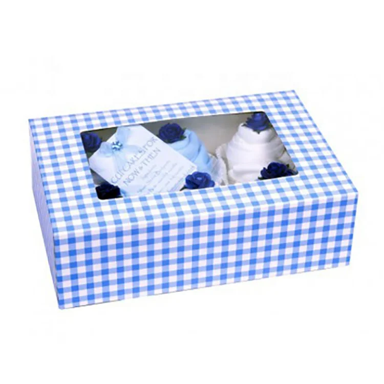Custom design PET Window Food Grade Paper Gift Cup Cake Box