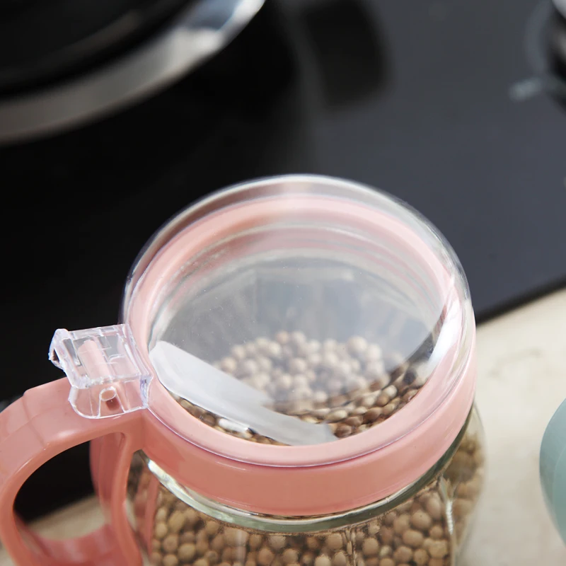 350ml 2 pcs salt pepper storage plastic spice box seasoning container glass cruet set