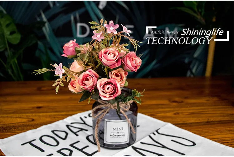 Shininglife Brand Beautiful lasting roses Cherry blossoms flowers artificial wedding