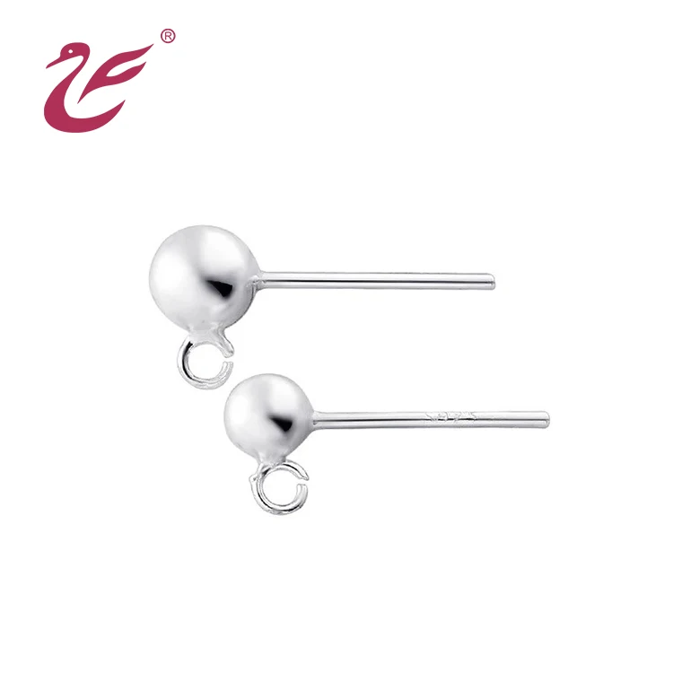 Ювелирные изделия серебра/925 Серебряный Headpin с мячом и Петля Серьги Поиск
