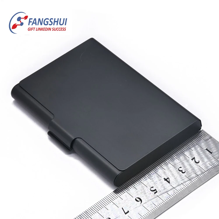 Global Fashion Aluminum Business Card Holder+hold up Metal Rfid Blocking Name Card Wallet case
