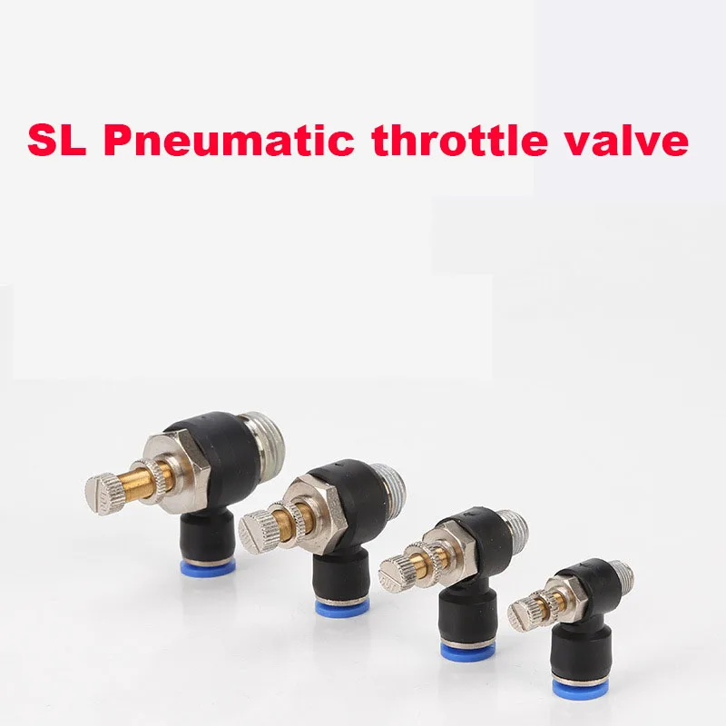 
SL4-M5 Pneumatic throttle valve air speed regulating valve quick connect hose fittings throttle check valve 
