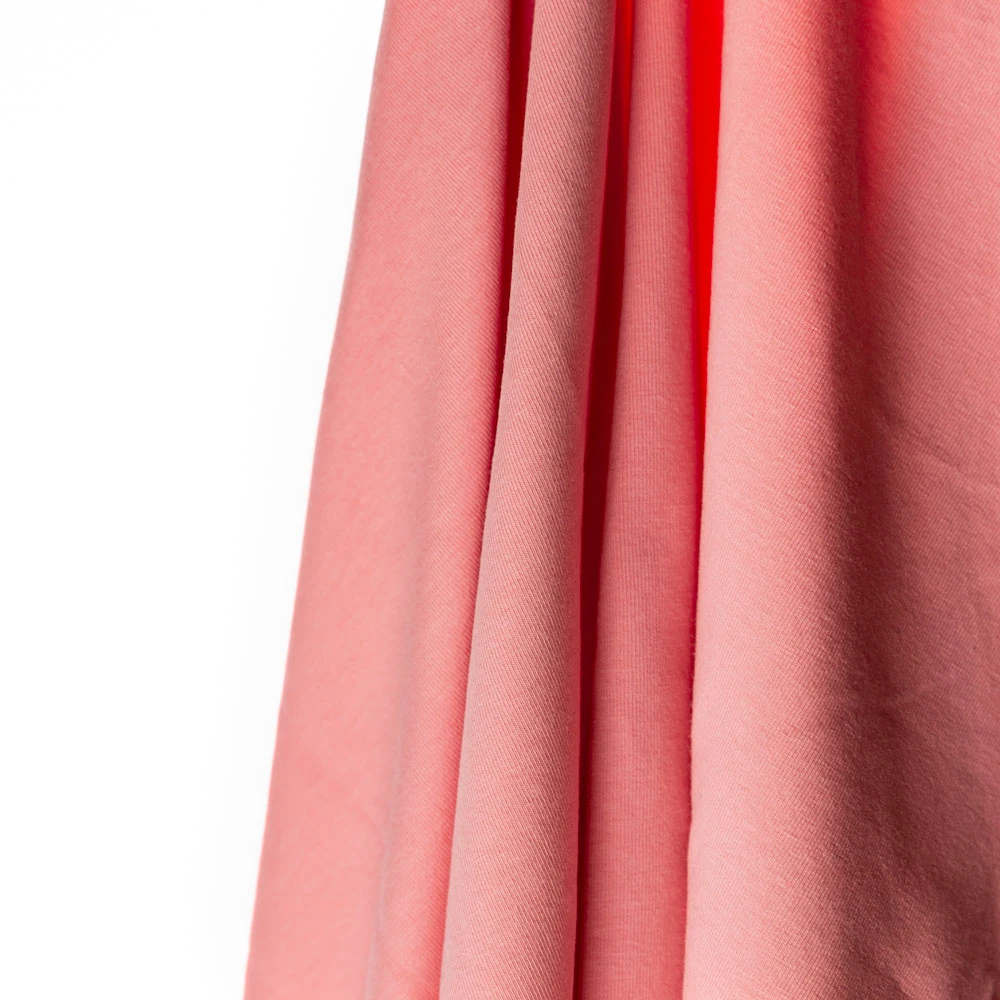 Super soft solid red knitted technics cotton lycra single jersey fabric