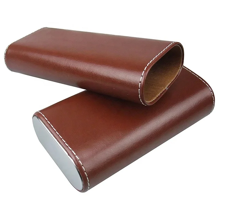 ISO BSCI factory KID wholesale custom PU leather travel gift tube accessories holder cigar case