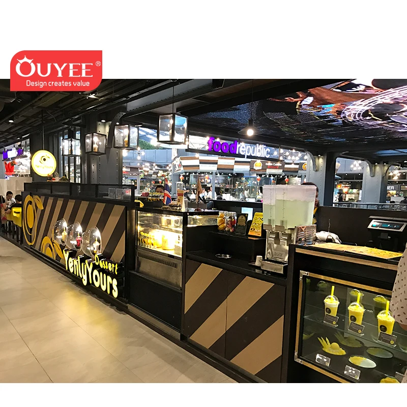 New style food mall kiosk for shopping mall coffee cup kiosk