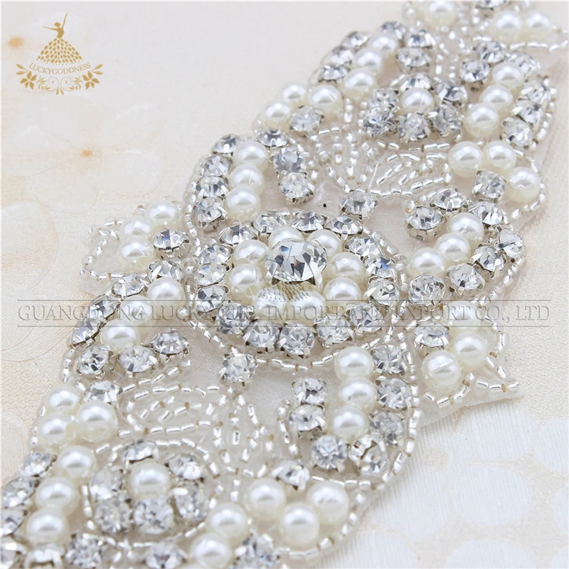 New Design crystal rhinestone Applique Bridal Sash Applique decorative belts for wedding