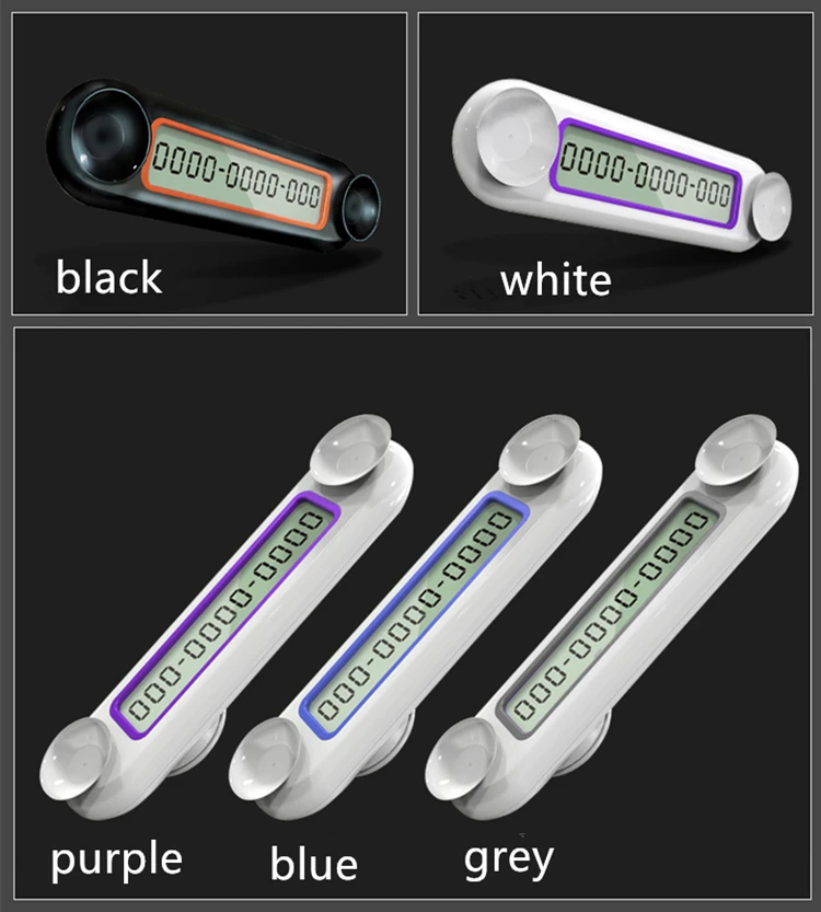 
LED display telephone number temporary car parking card 