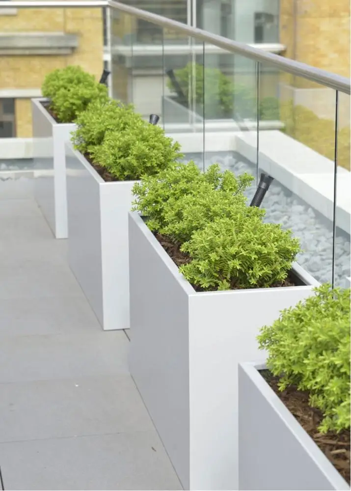 Powder coated aluminum rectangular planters