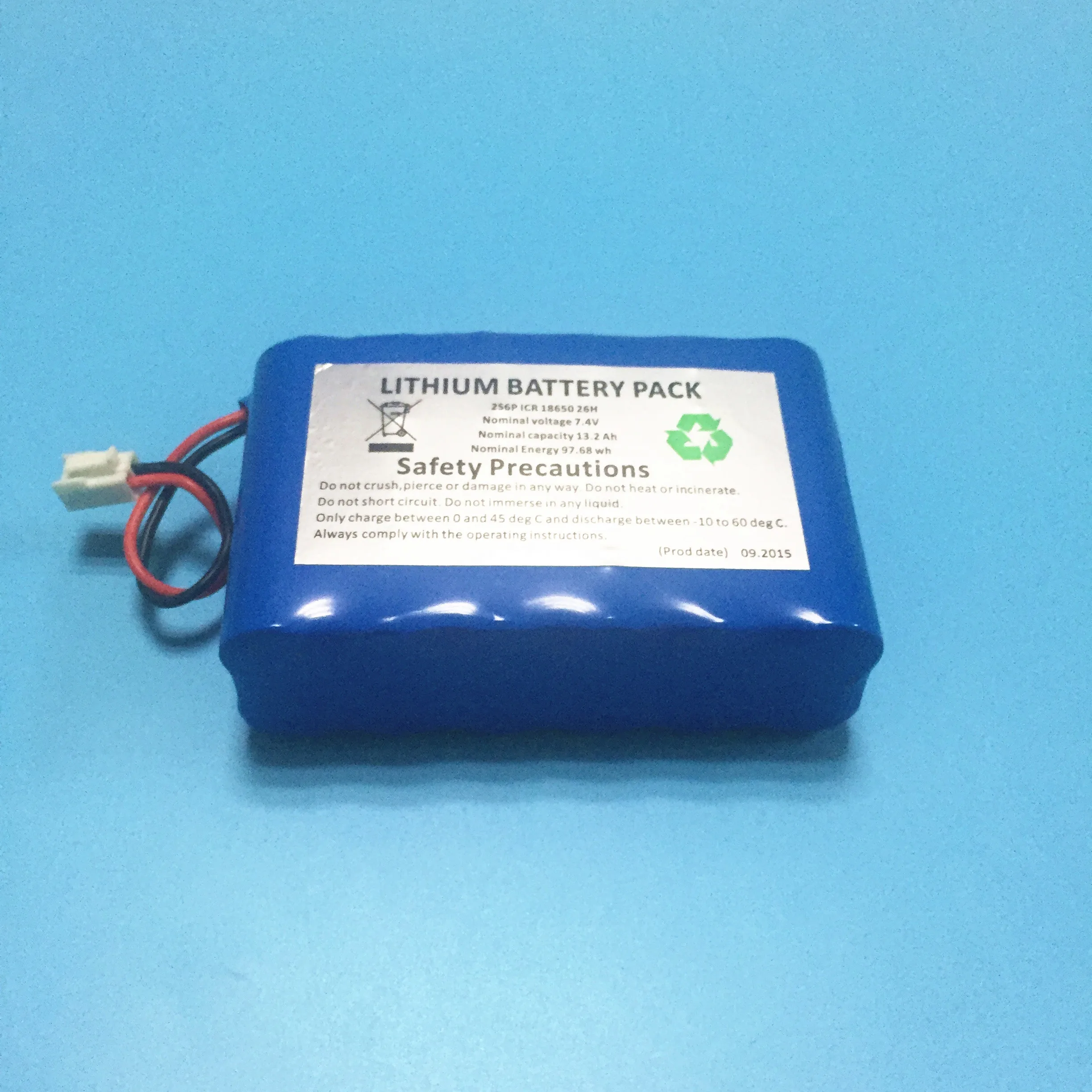 13.2Ah 7.4V 18650 battery pack 2S6P solar storage battery cell rechargeable