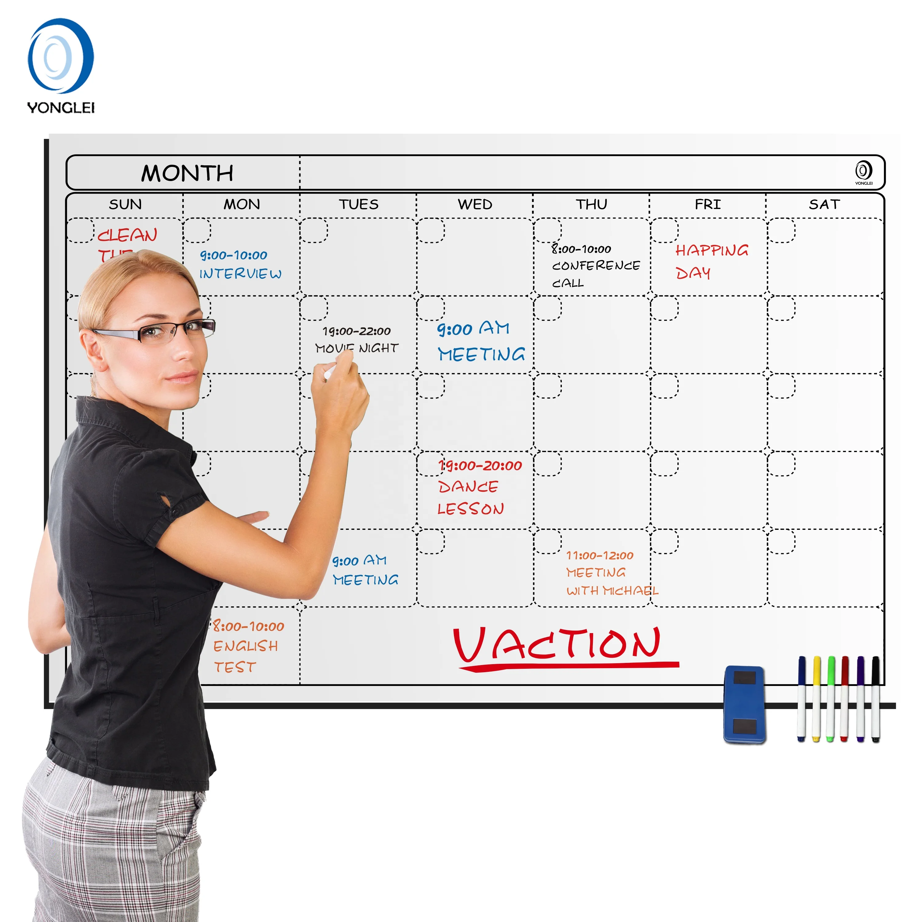 
010-3A2 Jumbo dry erase wall calendar print large size wall calendars 