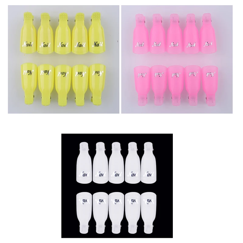 SZ082 Hot Seller Wearable TOE Nail Soaker Gel Polish Remover Clip 10pcs