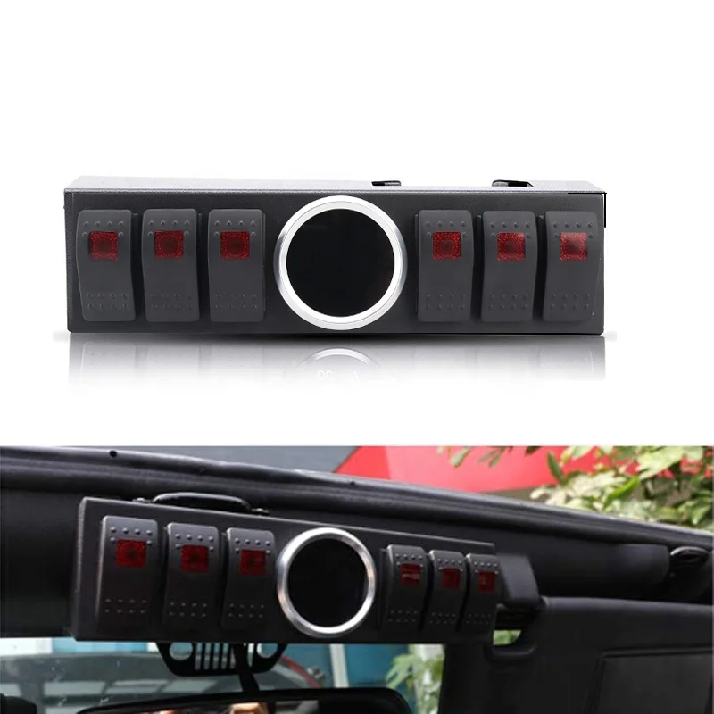 Система блока управления, 6 клавишных переключателей, панель с жгутом проводов и измерителем напряжения для Jeep Wrangler JK