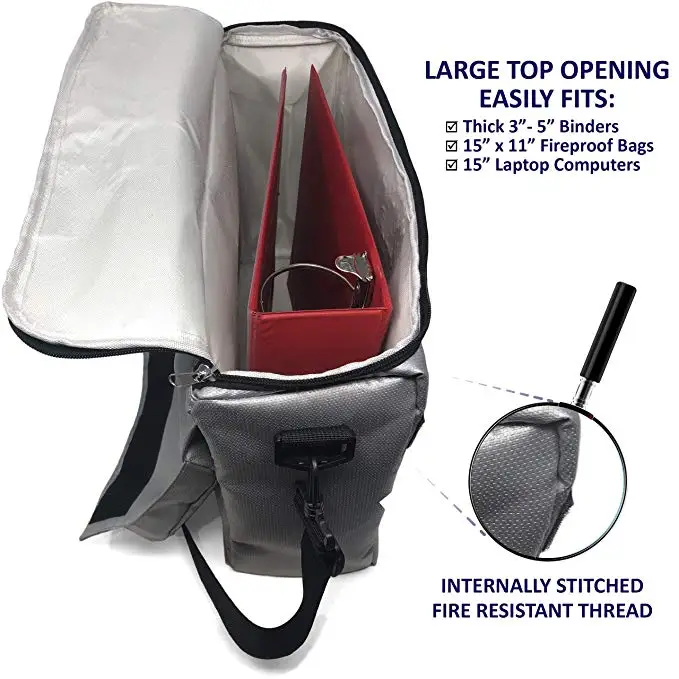 
Fireproof Document Bag Home File Organizer and Fire Resistant Document Holder 