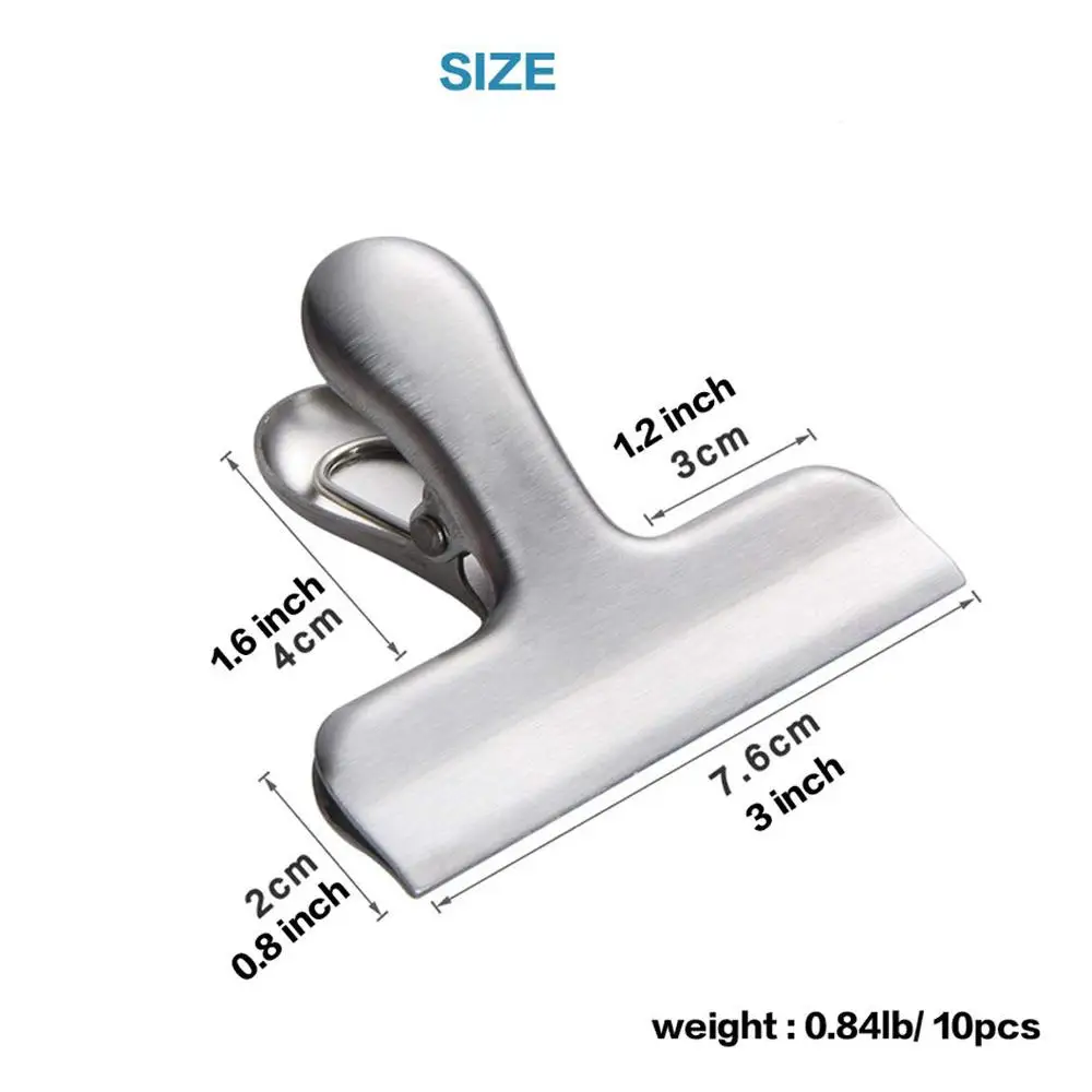 Stainless Steel Chip Bag Clips for Food Coffee Paper Stainless Steel Chip Bag Clips