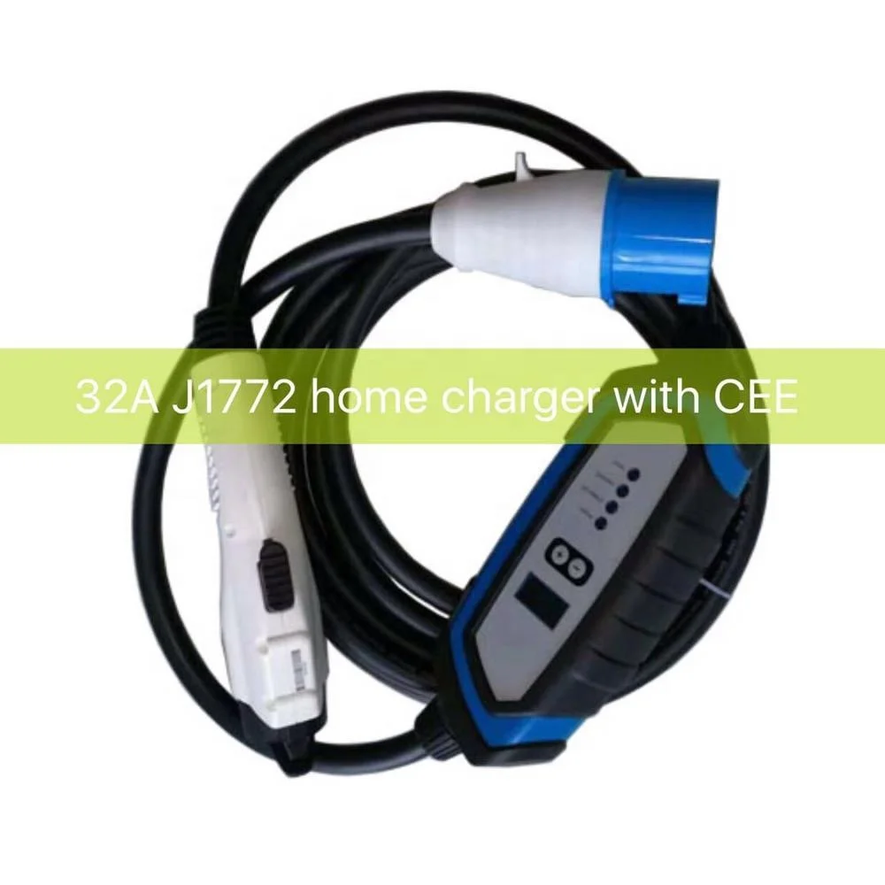 Duosda 32amp type 1 portable charger with CE Blue Plug