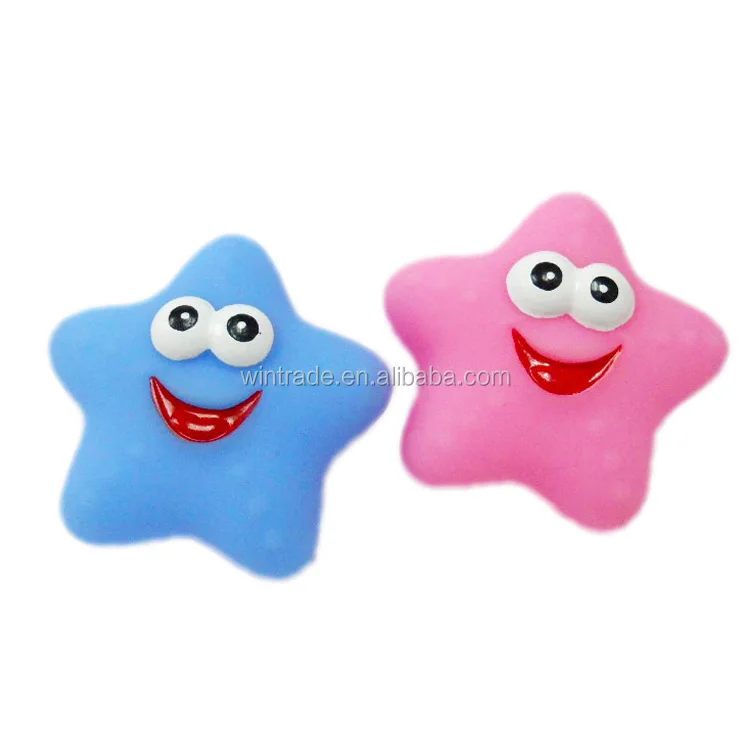 Blue/pink color bath animal rubber starfish squirt toy