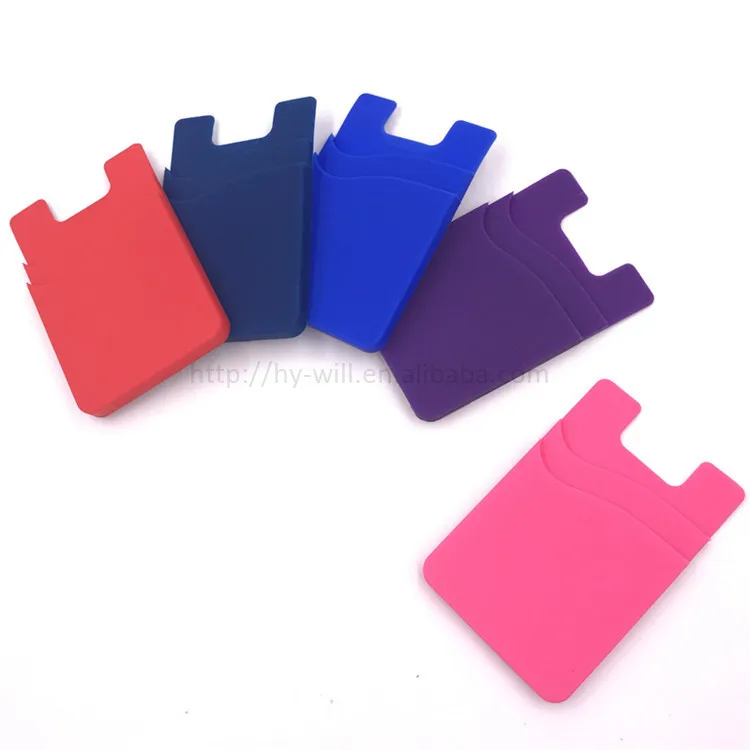 Double layer silicone card holder phones holder factory outlet well price mobile phone accessories