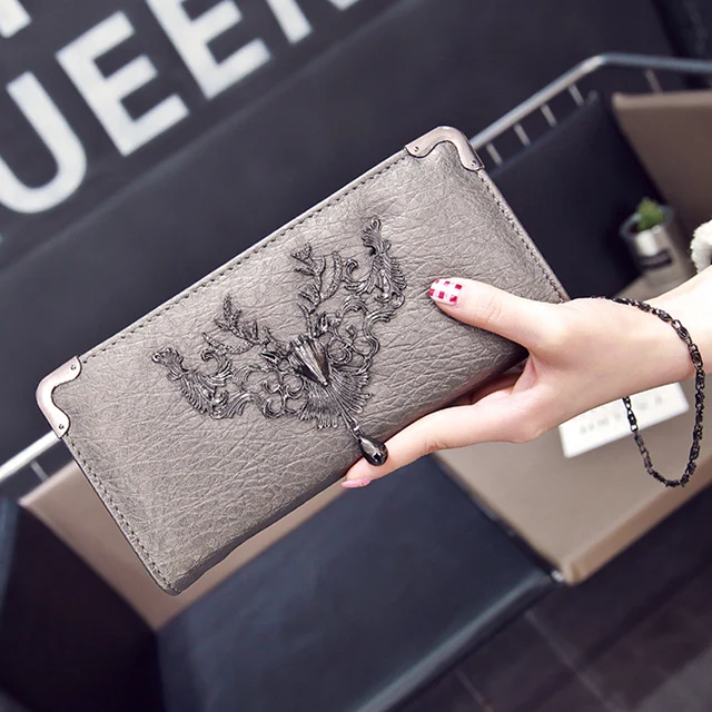 
2019 online shopping clear ladies clutch bag /evening bag Girls zip large capacity long wallet fashion casual trend handbags 
