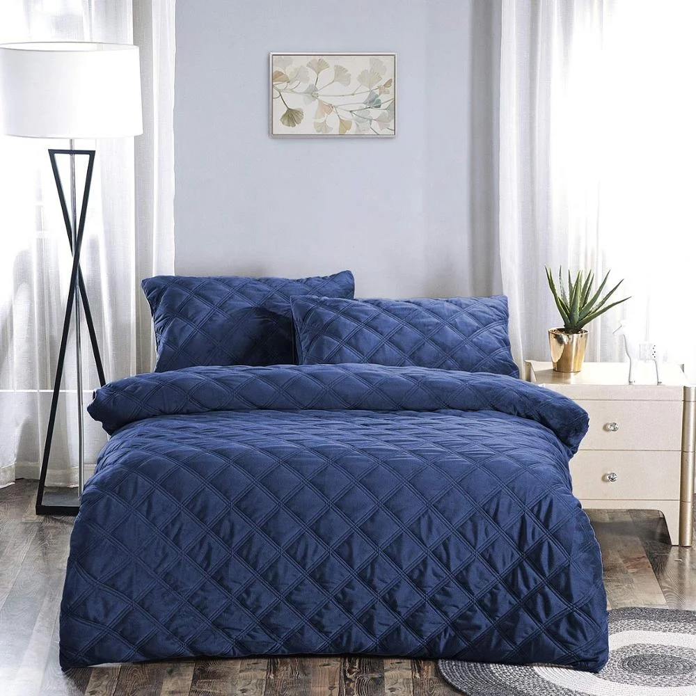 Amazon Supply Quilted Heavy Weighted Blanket with Removable Cover Blue Color