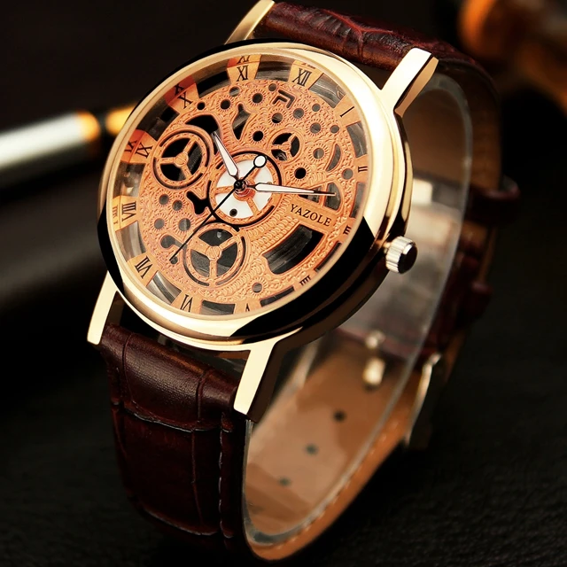 Оптовая продажа высококачественные мужские кварцевые часы Yazole с кожаным каркасом от производителя