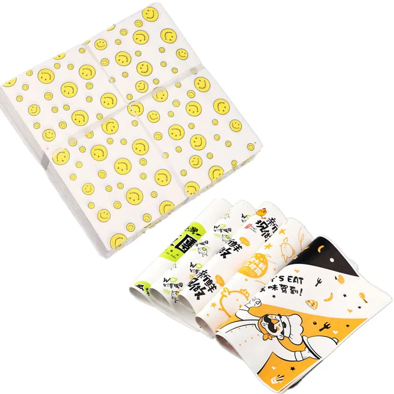 Brown kraft paper burger hamburger wrapper sandwich food packaging paper printed grease proof food wrapping paper