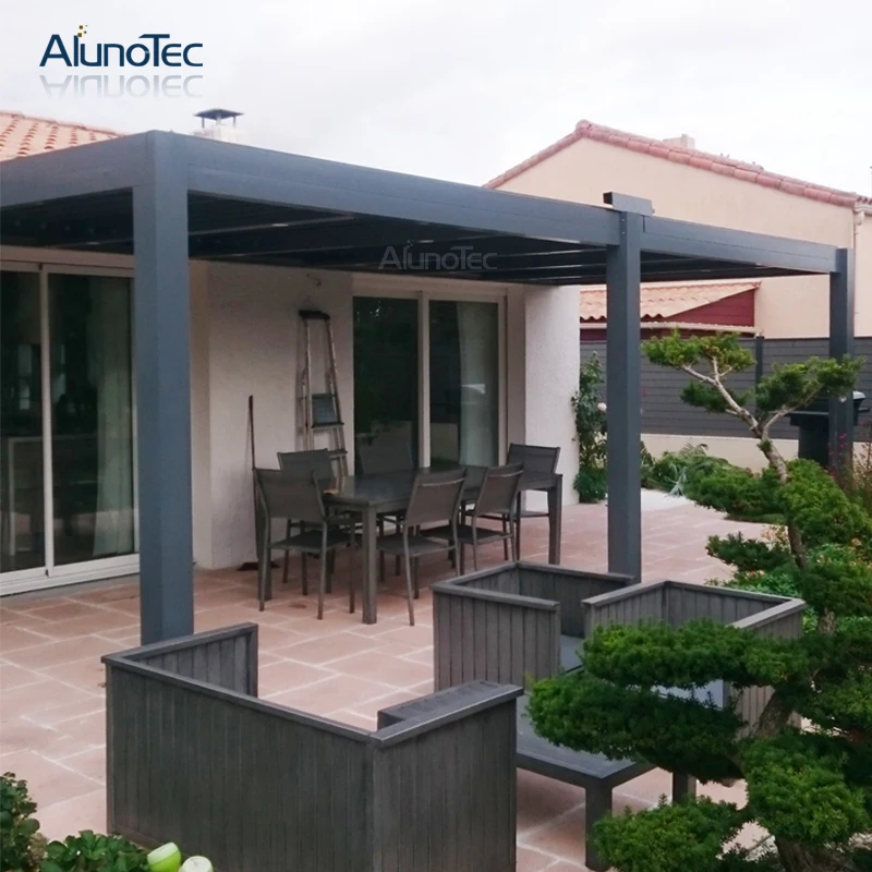  Заказной переключатель дистанционного управления Водонепроницаемый вращающийся жалюзи Bioclimatic Pergola тент