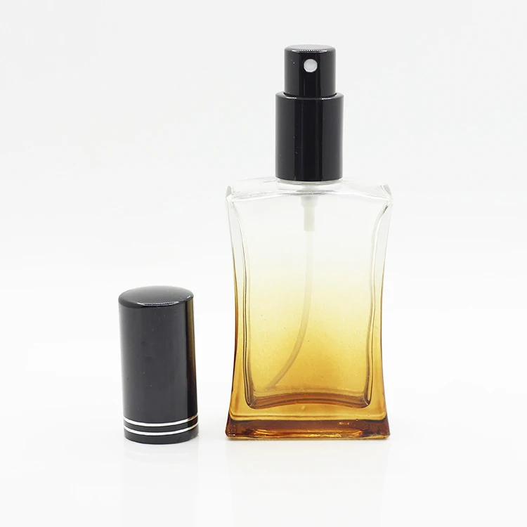 
Wholesale 50 ml 18mm screw neck glass gradient perfume bottle with gold cap 