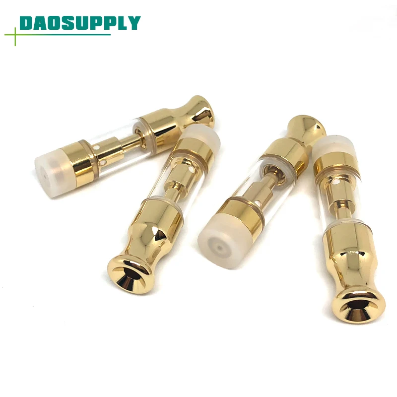 
High Quality Leaking Proof Gold Tip Cbd Oil Cartridge 510 Thread Atomizer 