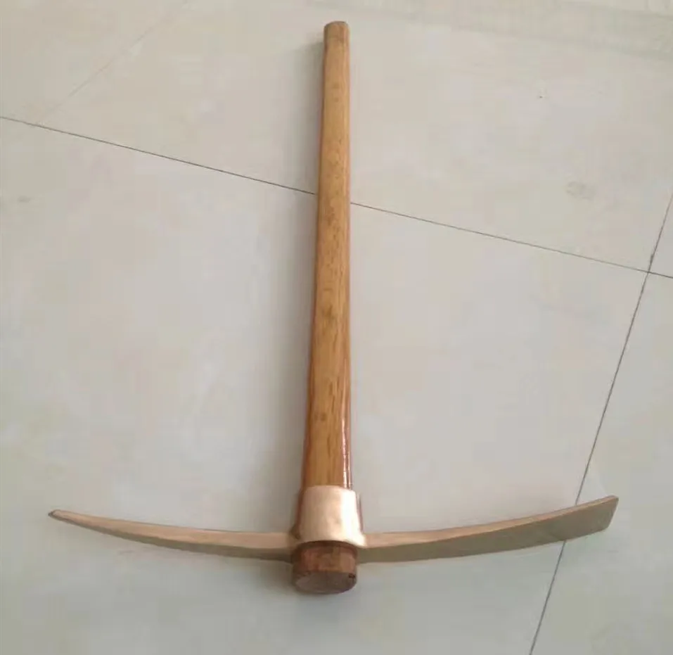 Non sparking non magnetic pick railroad , beryllium copper pickaxe With Wooden Handle