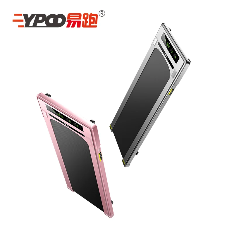 YPOO small home exercise workout motorized machine treadmill pad pink treadmill with  YPOOFIT APP under desk treadmill