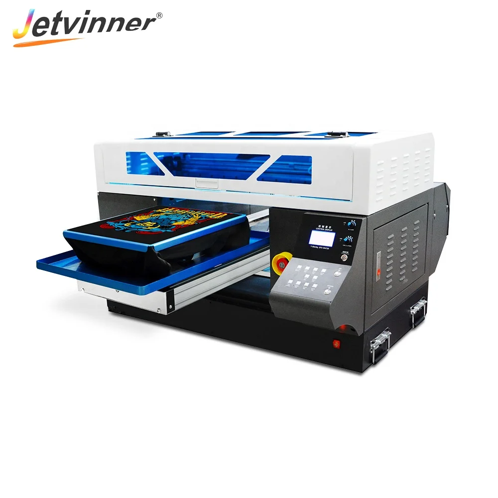 JETVINNER 2022 New Arrival  Automatic DTG4720  Flatbed Printer(130cm*112cm*66cm) T-Shirt Printing for Epson print head 4720*2pcs