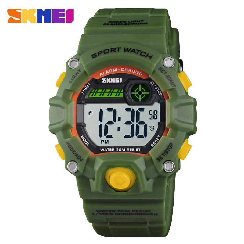SKMEI NEW Kids Watches Digital Stopwatch Led Clock 50M Swim Waterproof Plastic Alarm Boys Girls Children Sports Watch 1484 reloj
