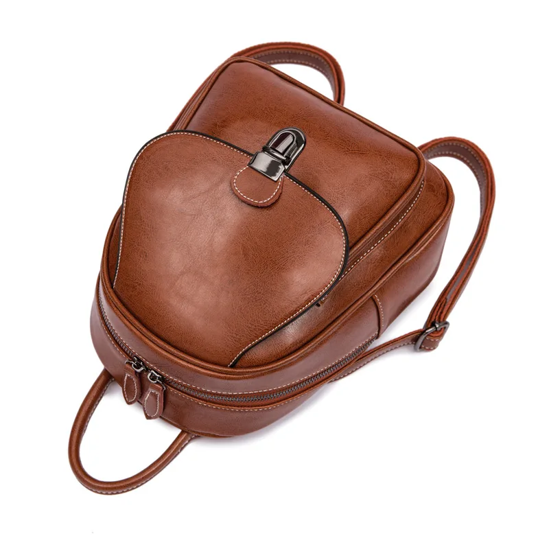 2019 hot-selling custom cowhide leather laptop classical vintage backpack