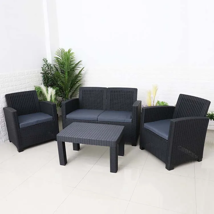 4 pcs outdoor furniture patio rattan sofa wicker sofa set