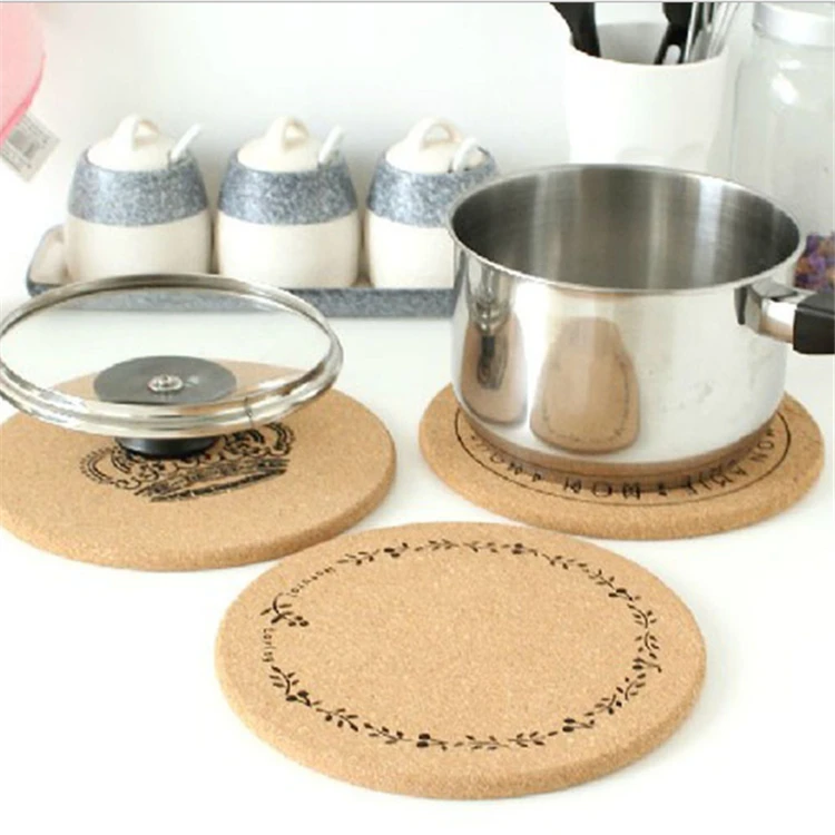 Mats & Pads Table Decoration & Accessories Type and Cork, MDF Material laser engrave cork coaster