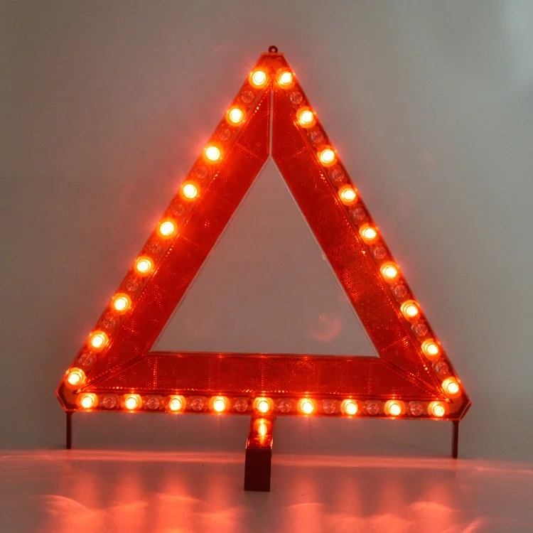 51PCS LED light warning triangle accessory plug/batteries LED warning triangle