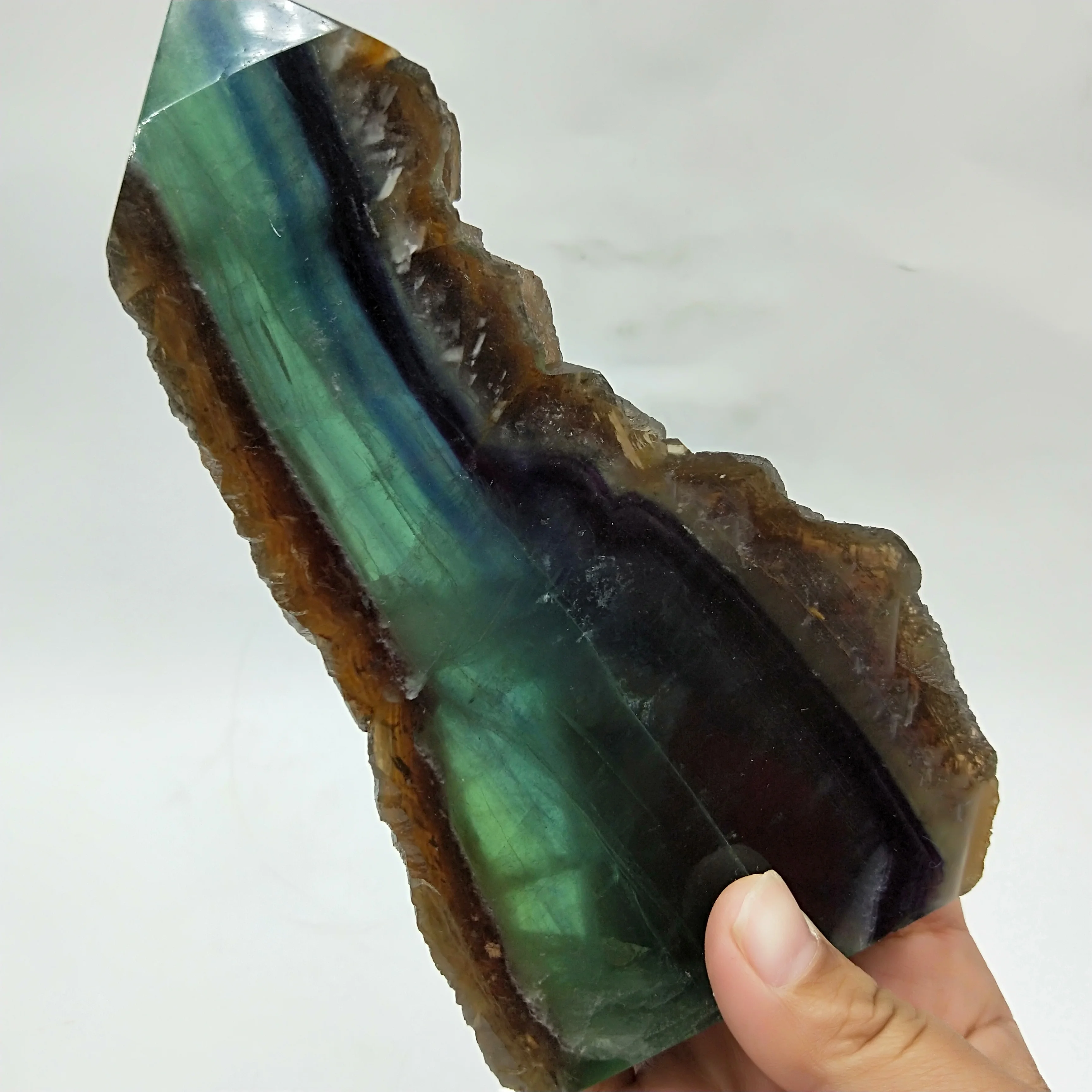 Natural Colour Fluorite Quartz Crystal Sawtooth Specimen Healing Crystal Rough Stone