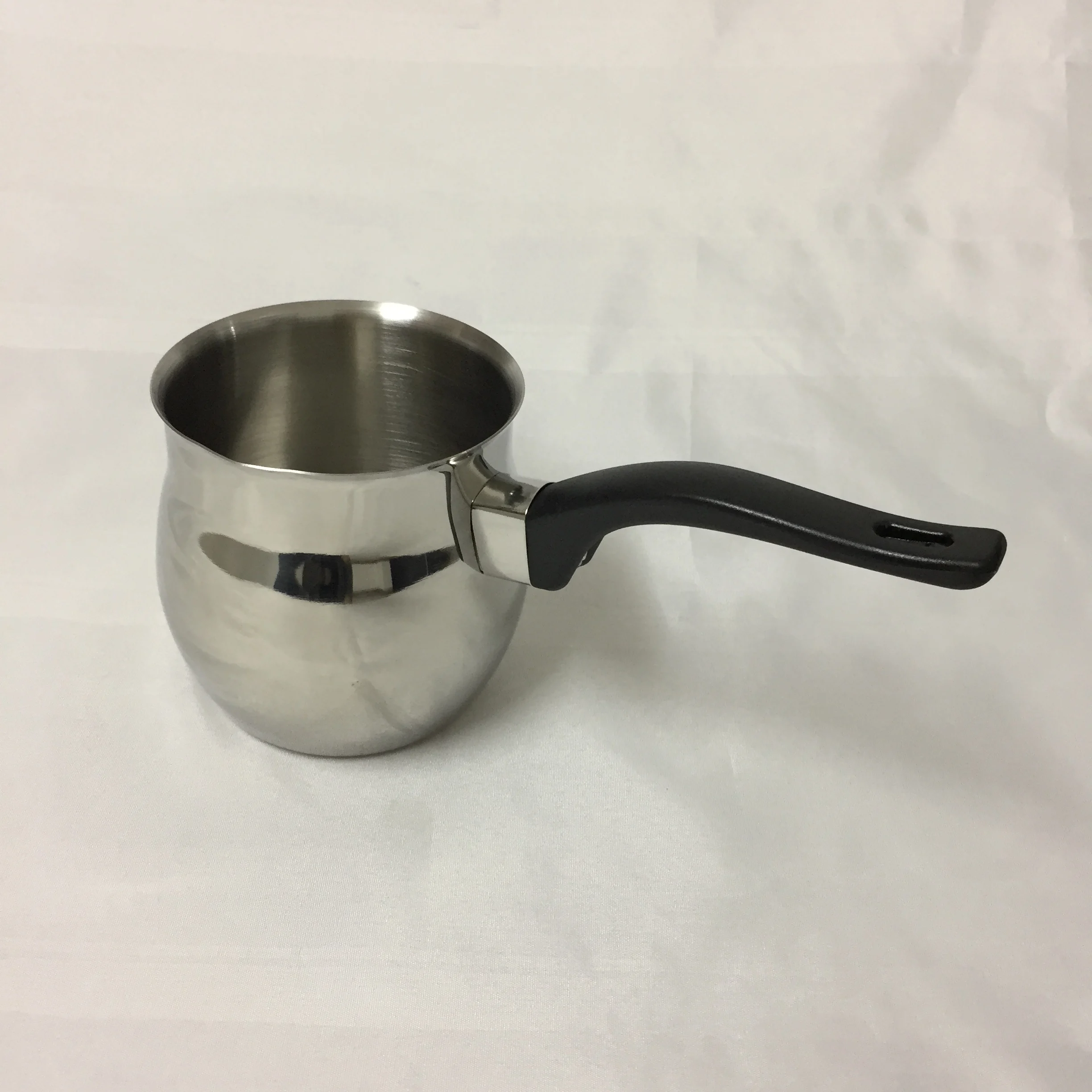 Black Bakelite Handle Milk Butter Melting Pot Stainless Steel Warmer Coffee Pot