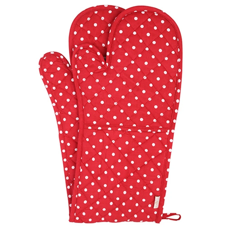 Hot Sale Dot pattern Resistant Microwave Cooking kitchen oven gloves cotton oven mitt