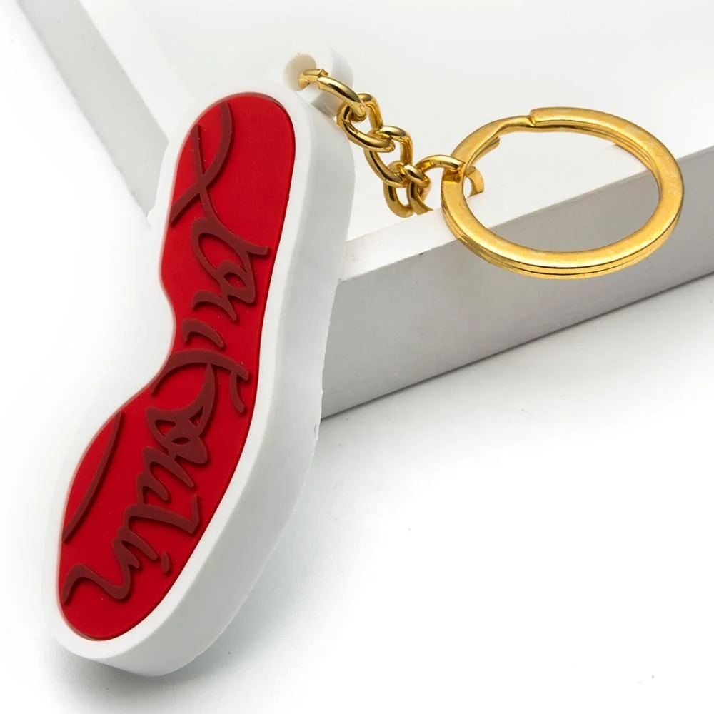 
Custom Hot sales Shoe shape 3D silicone rubber soft PVC keychain for souvenir gift 